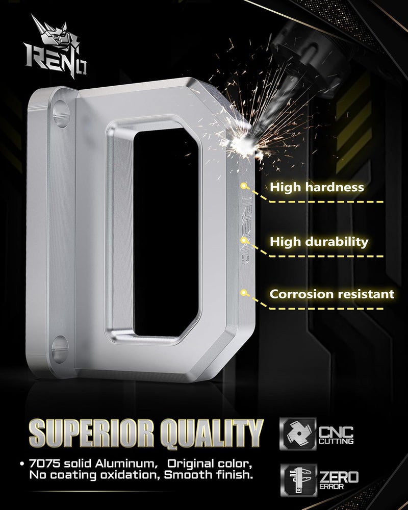 Reno Aluminum Front Tow Hooks, Heavy Duty Show Hook D-Ring Shackle Compatible with 2003-2018 Ram 2500 3500 2WD & 4WD Truck Recovery - Replace OEM 68171791AA, 52020587AB (2Pcs, Silvery) - Image 4